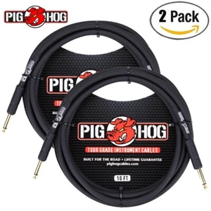 2-PACK Pig Hog PH10 10FT Straight Ends 1/4" Tour Grade Premium Instrument Cable - Picture 1 of 1