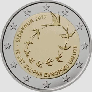 2 Euro Slovenia 2017 10 Years Euro in Slovenia - Picture 1 of 1