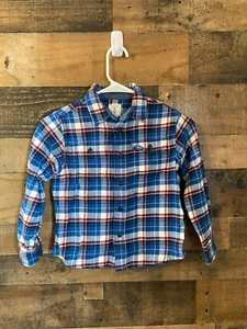 Land's End Boy's Long Sleeve Plaid Flannel Shirt Size 7 Outdoor Cowboy - Picture 1 of 2