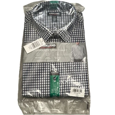 Kirkland Signature Men's Performance Sportshirt Dress Shirt Size XL 17.5/33 NWT - Image 1 of 2