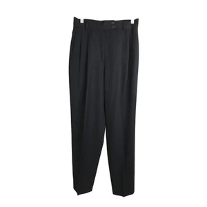 Mondi Trousers Wmns Size 40/10US BlueBlack Pleated Front Pants Vintage Timeless - Picture 1 of 6