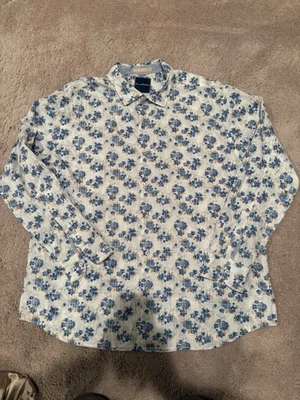 Tommy Bahama Cotton Silk Floral Shirt Men’s XL Long Sleeve Textured - Image 1 of 4