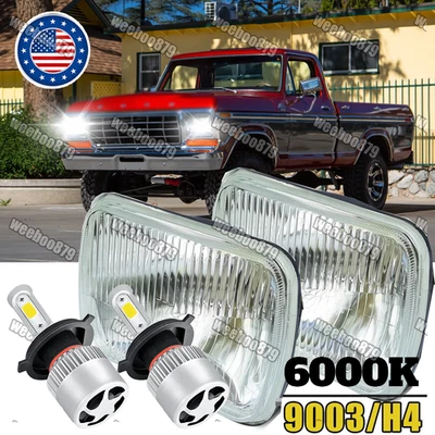 Faros de haz alto/bajo DRL 2 piezas PARA FORD F150 F250 F350 1978 1979 1980-1986 7x6" Foto 1 de 4