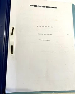 Porsche Carrera RS 3.0 Werksinformation inklusive Ersatzteilenummern - Bild 1 von 6