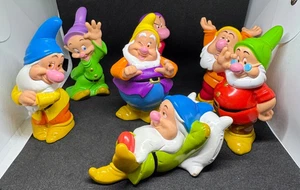Vintage 1992 Disney Schneewittchen sieben Zwerge Vinyl Kunststoff 3" Figuren Spielzeug Set 7 - Bild 1 von 16
