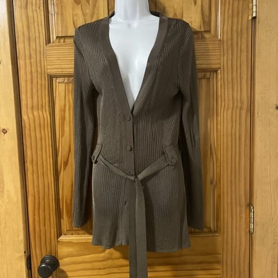 Banana Republic Sleek Belted Sweater Womens Large Long Duster Cardigan - Image 1 of 4