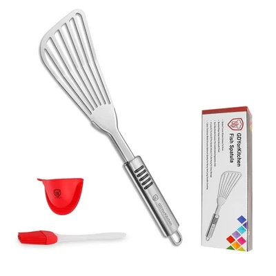 Stainless Steel Fish Spatula with 1.2mm Thick Blade - Multipurpose Turner for... - Image 1 of 4