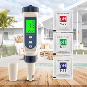 5in1 Digital Messgerät PH/EC/TEMP/SALT/TDS Tester Pen Trinkwasser Prüfer - Bild 1 von 12