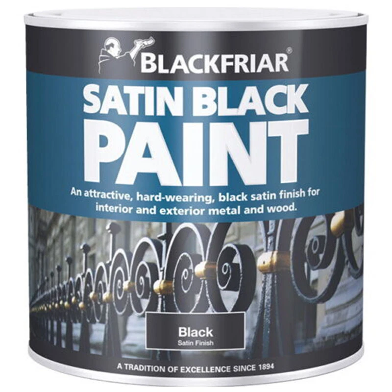 Blackfriar Satin Black Brush Paint for Interior Exterior Wood And Metal New