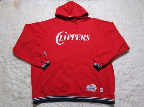 Los Angeles Clippers Hoodie Mens 2 XL XXL Red NBA Basketball Vintage Cover