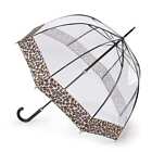 Fulton Birdcage Luxe Ladies Dome Umbrella Natural Leopard