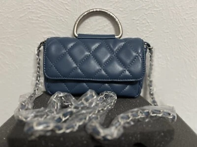 NWT French Connection Quilted Top Handle Crossbody Bag Purse Legion Blue - Image 1 of 4