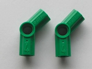 2 x LEGO Green Technic Axle Pin Connector #4 135 degrees Ref 32192 Set 8446 9558 - Picture 1 of 1