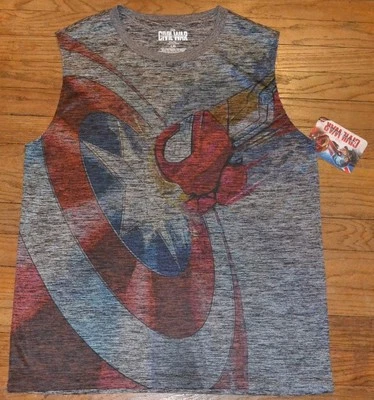 Camiseta sin mangas sin mangas con licencia del Capitán América Civil War de Marvel Comics Foto 1 de 2