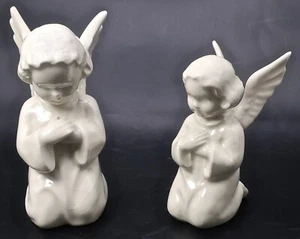2 Estatuillas de Ángel Orador Arrodillado Marfil De Colección 2.25" Goebel y 2.5" Sacraft - Imagen 1 de 11