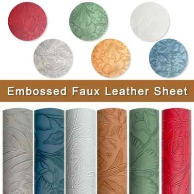 Embossed Faux Leather Vinyl Fabric Sheet Material For DIY Earrings Purses Making - Image 1 of 4