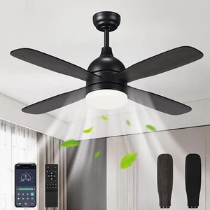 New Ceiling Fan with Lights 42" Remote/APP Control 6 Speeds Reversible Fast Ship - Picture 1 of 9