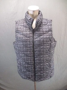 LANDS' END Size XL Womens Gray Down Feather Full Zip Pocket Insulated Vest 638 - Picture 1 of 10