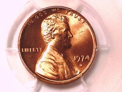 1974 D Lincoln Memorial Cent Penny PCGS MS 66 RD 34598326 - Image 1 of 3