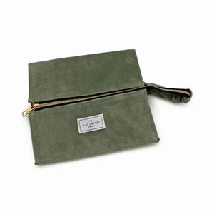 The Flat Lay Co Open Flat Makeup Box & Tray Sage Green Velvet - Imperfect Box