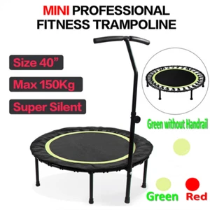 40" Mini trampoline Fitness Handrail Rebounder Cardio Trainer Exercise AUS - Picture 1 of 17