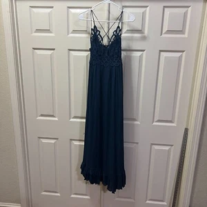 Free People Intimately Women's Sun Maxi Dress Navy Blue NWT XS - Picture 1 of 11