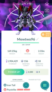 Pokemon Trade Go -- Armored Mewtwo Legacy Psystrike PVP ULTRA - Imagen 1 de 1