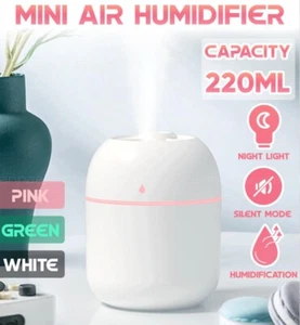 220ml Portable USB LED Mini Car Home Humidifier Aroma Oil Diffuser Mist Purifier - Picture 1 of 12