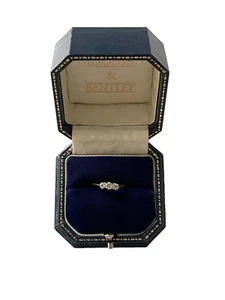 1989 Diamant Ring 9 kt Gold Diamant Trilogie Vintage Ring - Größe O - Bild 1 von 13