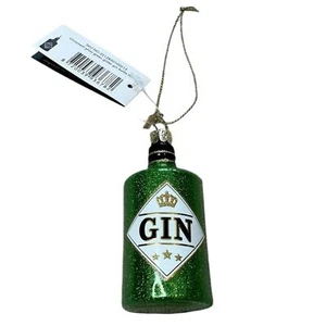 Botella de licor GIN adorno de árbol de Navidad nuevo con etiquetas decoración navideña regalo brillo divertido - Imagen 1 de 7
