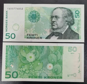 2011 Norway 50 Kroner BANKNOTE CURRENCY UNC - Picture 1 of 1