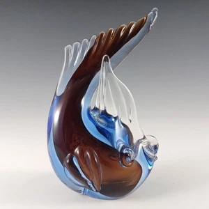 Murano Venetian Red & Blue Sommerso Glass Fish Sculpture - Picture 1 of 10