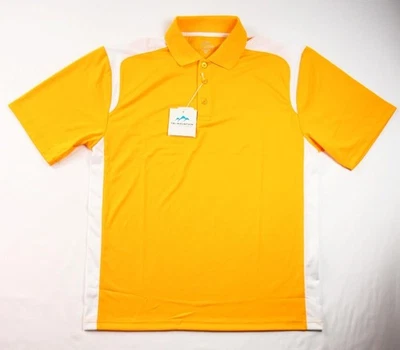Camisa Polo Tri-Mountain Para Hombre M Ajuste Regular Rendimiento Manga Corta Amarilla NUEVA Foto 1 de 4