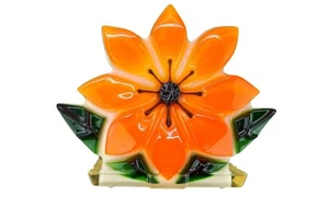 Vintage Wondermold Orange Floral Lucite Resin Acrylic Napkin Holder 1960s Decor - Picture 1 of 7
