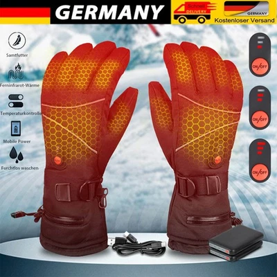 MARKENLOS USB Beheizte Winter Motorrad Handschuhe Warm Thermo Fahrrad Heizhandschuhe Akku