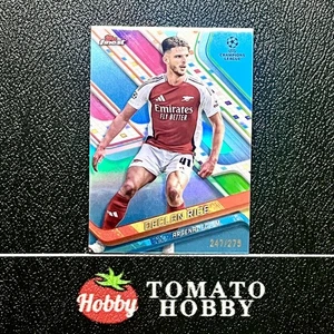 TOPPS FINEST UEFA 2024-25 DECLAN RICE /275 SKY BLUE REFRACTOR ARSENAL - Picture 1 of 2