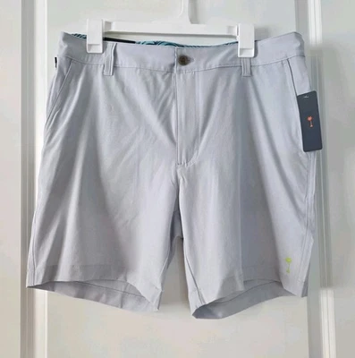 Pantalones Cortos Margaritaville Para Hombres 4 Vías Elastizados Secado Rápido Gris Talla 34W X 7L Bolsillo con Cremallera Foto 1 de 4