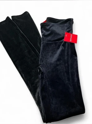 NUEVO CON ETIQUETAS Leggings Spanx Terciopelo Modelador Azul Marino Talla Pequeña Cómodos Elastizados Oficina Foto 1 de 4