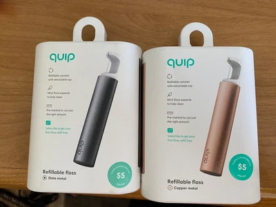 Lote de DOIS Dispensadores de Fio Dental Recarregáveis NIP QUIP Novo Selado - Imagem 1 de 2