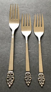 3 Pc Lot NORDIC CROWN Oneidacraft Deluxe Stainless 1 Dinner Fork,  2 Salad Forks - Picture 1 of 9
