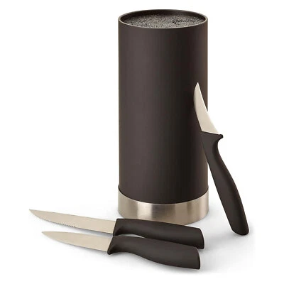 Echtwerk EW-MB-0393 Küchenmesser Set 4tlg silber Messerblock mit Borsteneinsatz - Bild 1 von 4