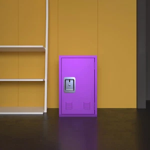 24" H Small Metal Locker Storage Cabinet with 1 Doors Lockable Storage Purple - Picture 1 of 5
