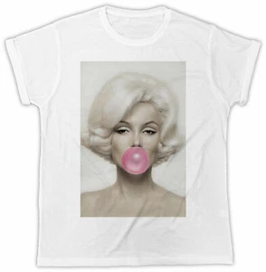 MARILYN MONROE T-SHIRT GOMMA DA MASTICARE REGALO IDEALE MANICA CORTA ICONA BIONDA - Foto 1 di 3