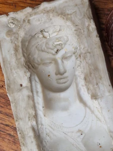 antik Jugendstil Kautschuk Gießform für Gips Harz oder Wachsrelief Schönheit - Bild 1 von 12