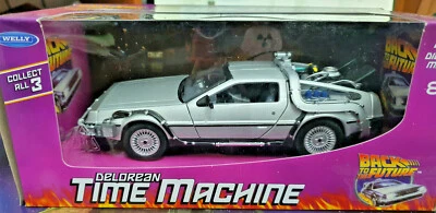 DeLorean Ritorno al Futuro Back to the Future BTTF - Scala 1:24 Die Cast Welly - Immagine 1 di 4