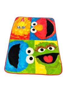 Sesame Street Elmo Big Bird Cookie Monster Oscar Baby Blanket AS IS (READ) - Picture 1 of 12