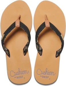 REEF Damen Zehentrenner Zehensandalen Sandalen »CUSHION SANDS« Schwarz Tan - Picture 1 of 4