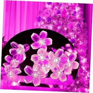 Fairy Flower String Lights Outdoor Decorative Lights 33 Feet Flower lights Pink - Picture 1 of 8