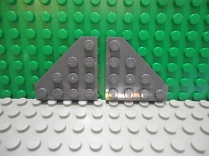Lego 2 Dark Bluish Gray 4x4 wedge plate with cut corner wings ship NEW - Picture 1 of 1
