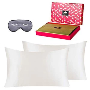 BlueHills Mulberry Silk Pillowcase 3 pack Gift Set - Standard Ivory White - Picture 1 of 8